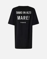Camiseta larga holgada con estampado y bordado -  | Pinko