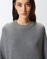 Abito in maglia con collo strass -  | Pinko