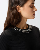 Abito in maglia con collo strass -  | Pinko