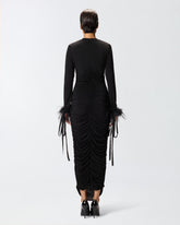 Abito con drappeggio e scollo a V -  | Pinko