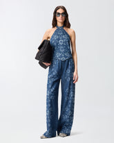 Pantaloni in denim floreale -  | Pinko