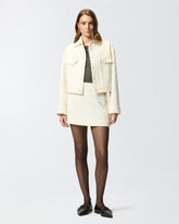 Minigonna a portafoglio in bouclé di cotone e lana -  | Pinko