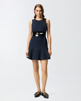 Abito smanicato scampanato in tweed fantasia -  | Pinko