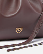 Large shoulder clutch in leather with Love Birds logo -  | Pinko