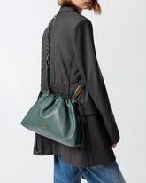 Large shoulder clutch in leather with Love Birds logo -  | Pinko