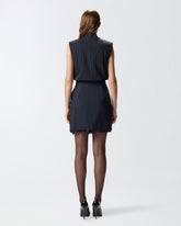 Abito corto smanicato in lana poly gessata -  | Pinko