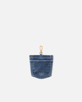 Charm portacarte a forma di tasca in denim -  | Pinko