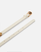 Cintura sottile in pelle con anellini logati 1,2 cm -  | Pinko