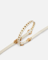 Cintura sottile in pelle con anellini logati 1,2 cm -  | Pinko