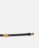 Cintura sottile in pelle con anellini logati 1,2 cm -  | Pinko