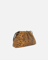 Clutch a spalla piccola in suede con stampa leopardata -  | Pinko