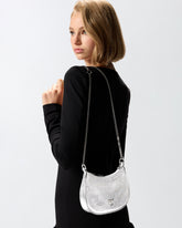 Borsa a mano baby Half Moon in pelle laminata con strass -  | Pinko