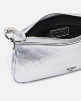 Borsa a mano piccola Mini Half Moon in pelle laminata con strass -  | Pinko