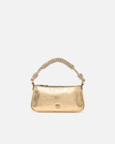 Borsa a mano piccola Mini Half Moon in pelle laminata con strass -  | Pinko