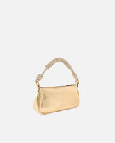 Borsa a mano piccola Mini Half Moon in pelle laminata con strass -  | Pinko