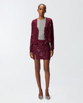 Fully sequinned knit mini skirt -  | Pinko
