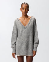 Wool-blend sweater with jewel embroidery -  | Pinko