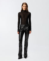 Patent-effect trousers with belt -  | Pinko