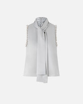 Sleeveless top with sash neck -  | Pinko