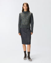 Cardigan con trecce e ricamo gioiello -  | Pinko