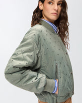 Bomber trapuntato con strass e borchie -  | Pinko