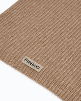 Sciarpa in misto lana e cashmere a coste - Marrone | Pinko