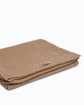 Sciarpa in misto lana e cashmere a coste - Marrone | Pinko