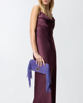 Pochette a tracolla piccola Love Bag Click Soft Horizontal Mini in suede con frange -  | Pinko