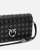 Love Bag Click Soft Horizontal Mini crossbody clutch in leather with studs -  | Pinko