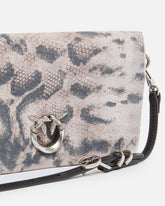 Love Bag Click Soft Horizontal Mini crossbody clutch in python-print suede -  | Pinko