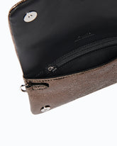 Petite pochette à bandoulière Love Bag Click Soft Horizontal en cuir lamé embossé serpent -  | Pinko