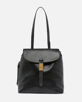 Zaino medio Saddle Backpack in pelle con anelli logati -  | Pinko
