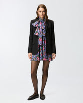 Abito corto a fiori con fusciacca -  | Pinko