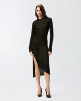 Abito lungo con drappeggio in tulle -  | Pinko