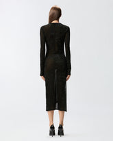 Abito lungo con drappeggio in tulle -  | Pinko