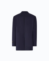 Double-breasted jersey flannel blazer - Blue | Pinko
