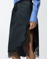 Gonna longuette con inserto in pizzo -  | Pinko