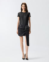 Abito corto gessato con drappeggio -  | Pinko