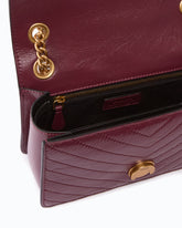 Mini Love Bag One Light small handbag in chevron leather - Bordeaux | Pinko