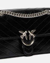 Bolso de mano pequeño Mini Love Bag One Light de piel con chevrón -  | Pinko