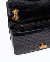 Mini Love Bag One Light small handbag in chevron leather - Black | Pinko