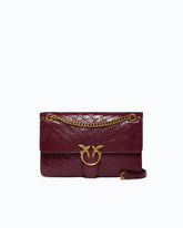 Borsa a tracolla media Love One Light in pelle lucida - Bordeaux | Pinko