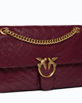Borsa a tracolla media Love One Light in pelle lucida - Bordeaux | Pinko