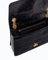 Sac bandoulière moyen Love One Light en cuir brillant - Noir | Pinko