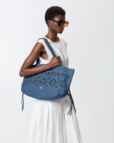 Borsa shopper media in denim sangallo -  | Pinko