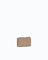 Portafoglio mini in pelle con Love Birds - Beige | Pinko