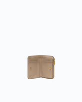 Portafoglio mini in pelle con Love Birds - Beige | Pinko