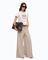 Jean évasé super wide leg en gabardine - Trasparente | Pinko