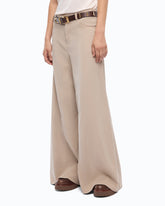 Jean évasé super wide leg en gabardine - Trasparente | Pinko