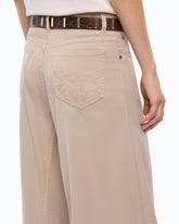 Jean évasé super wide leg en gabardine - Trasparente | Pinko